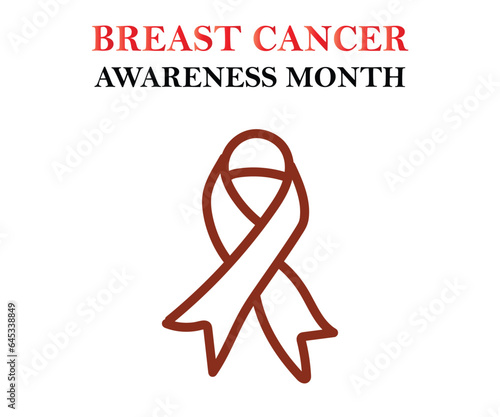 Breast Cancer Awareness Month of October with ribbon Vector illustration