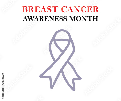 Breast Cancer Awareness Month of October with ribbon Vector illustration