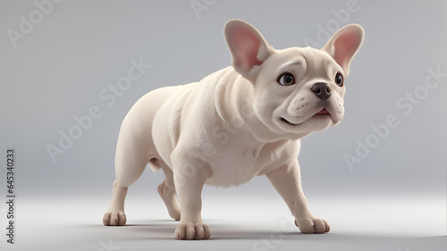 Ai generative 3d render of cute dog on isolated background