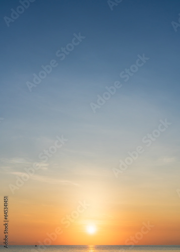 sunset sky vertical over sea in the morning