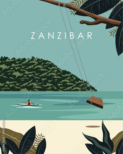  Zanzibar Tanzania travel poster