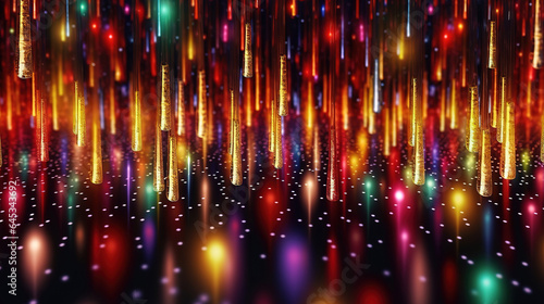 Christmas Abstract lights In Festive Background, Bright color. Generative Ai