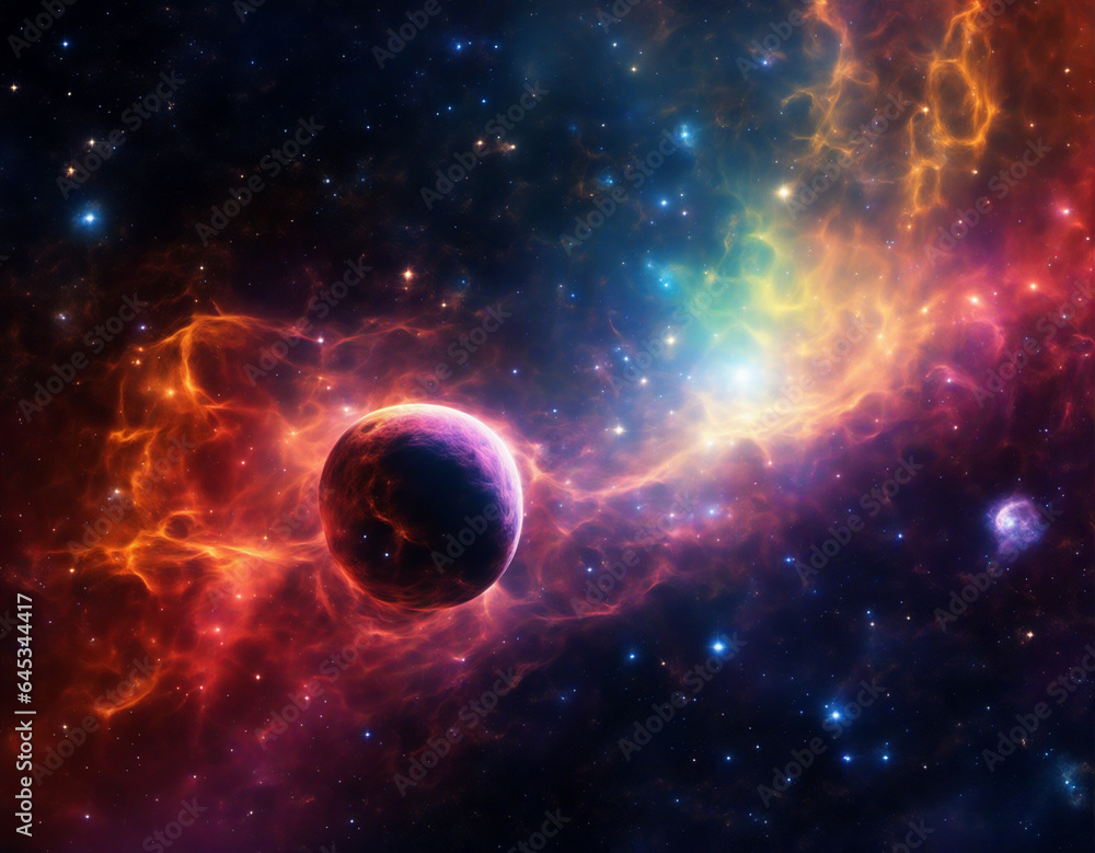 Beautiful fantastic space, nebula, stars and planets in deep galaxy Beautiful fantastic space, nebula, stars and planets in deep galaxy