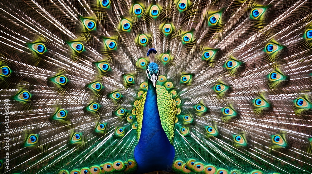 Fototapeta premium Peacock Wild Animal - Generative AI