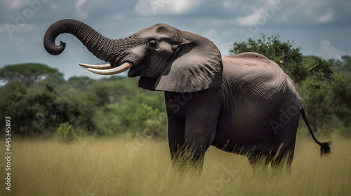 African elephant  majestic  Wild Animal - Generative AI