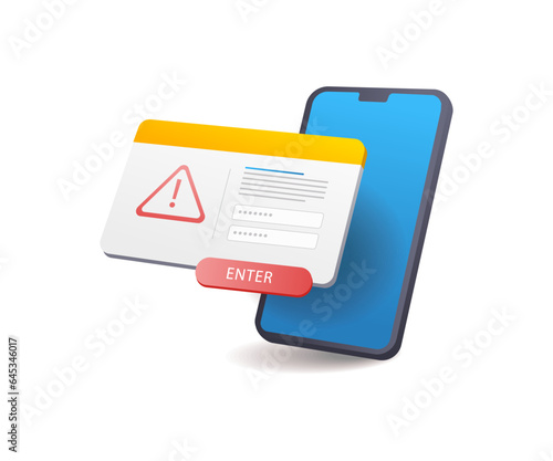 Smartphone password warning window