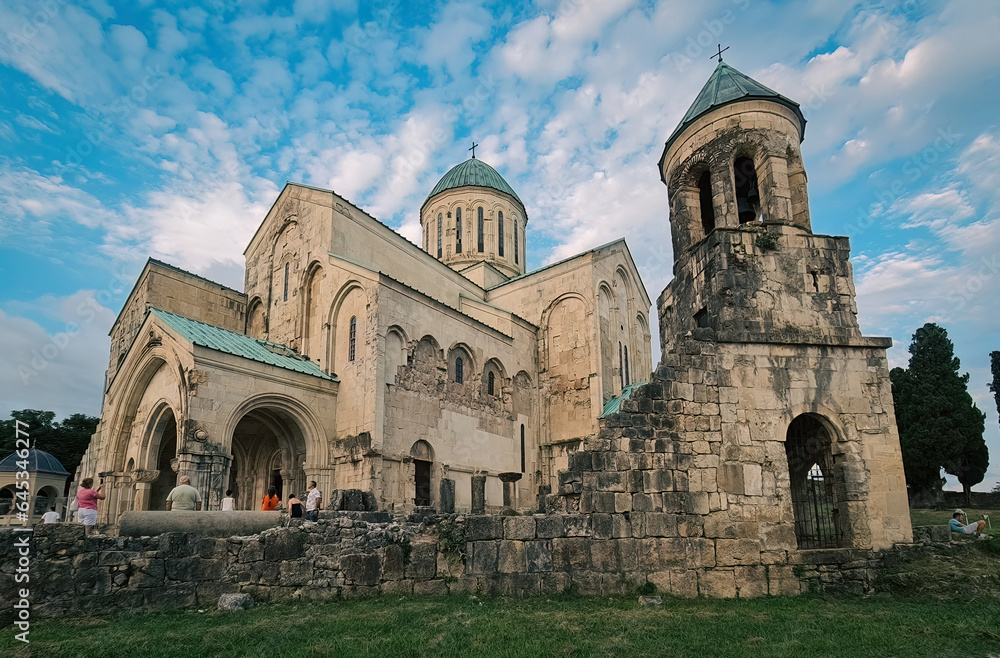 Bagrati cathedral in Kutaisi, a masterpiece of medieval Georgian architecture - year 2023 - obrazy, fototapety, plakaty 