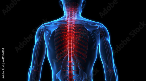 Wallpaper Mural 3D rendering illustration of the spine. Generative Ai Torontodigital.ca