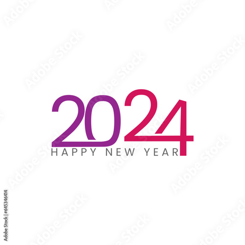 2024 calendar design elements elegant contrast numbers layout. People enters the year 2024, creative idea.Happy new year 2024 with retro typography concept.2024 logo icon, New Year logo. 