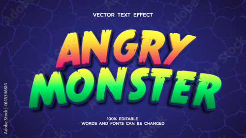 angry monster editable 3d text effect