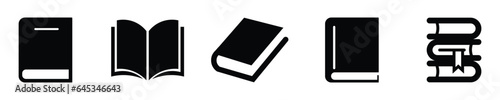 set of book icon. open book stack of books vector illustration