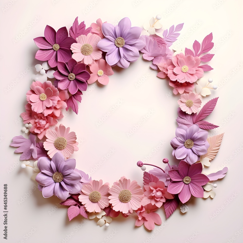pink and white flowers frame