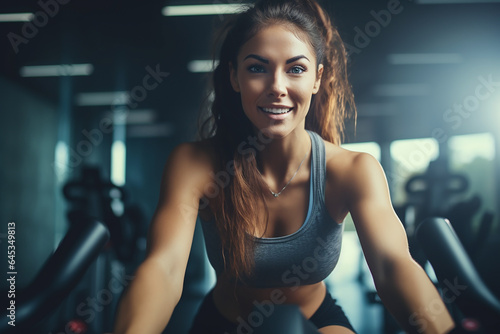 Portrait of a happy woman in a gym, active healthy lifestyle.