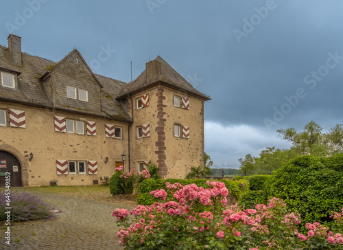 Ruins of the Sababurg Castle, Kassel county, Hessen, German Fairy Tale Route. Locaterd in the legendary Reinhardswald and known as Sleeping Beauty Castle (Dornröschenschloss) 