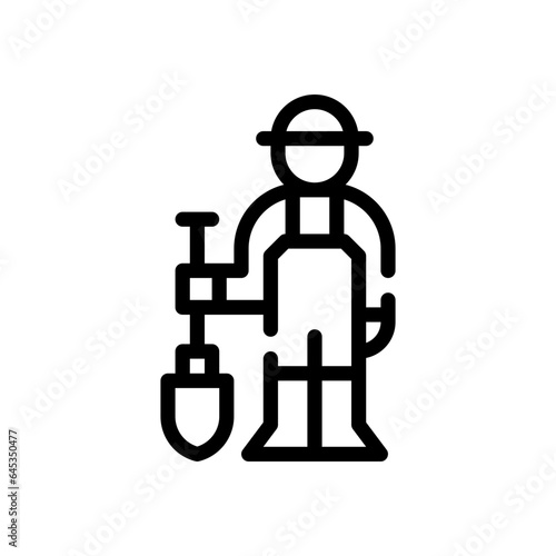 peasant line icon