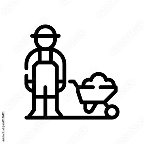 peasant line icon
