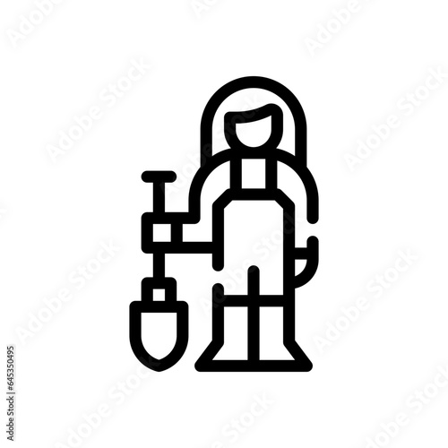 peasant line icon
