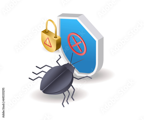 Malware viruses attack system security
