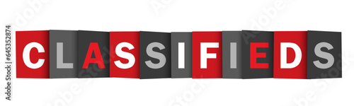CLASSIFIEDS red and gray vector web button
