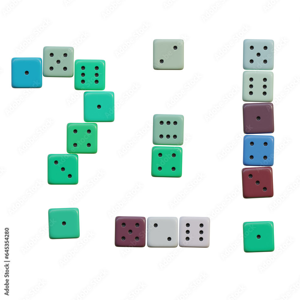 Casino Dice Game 3D Alphabet or Lettering Casino Dice Game 3D Alphabet or Lettering