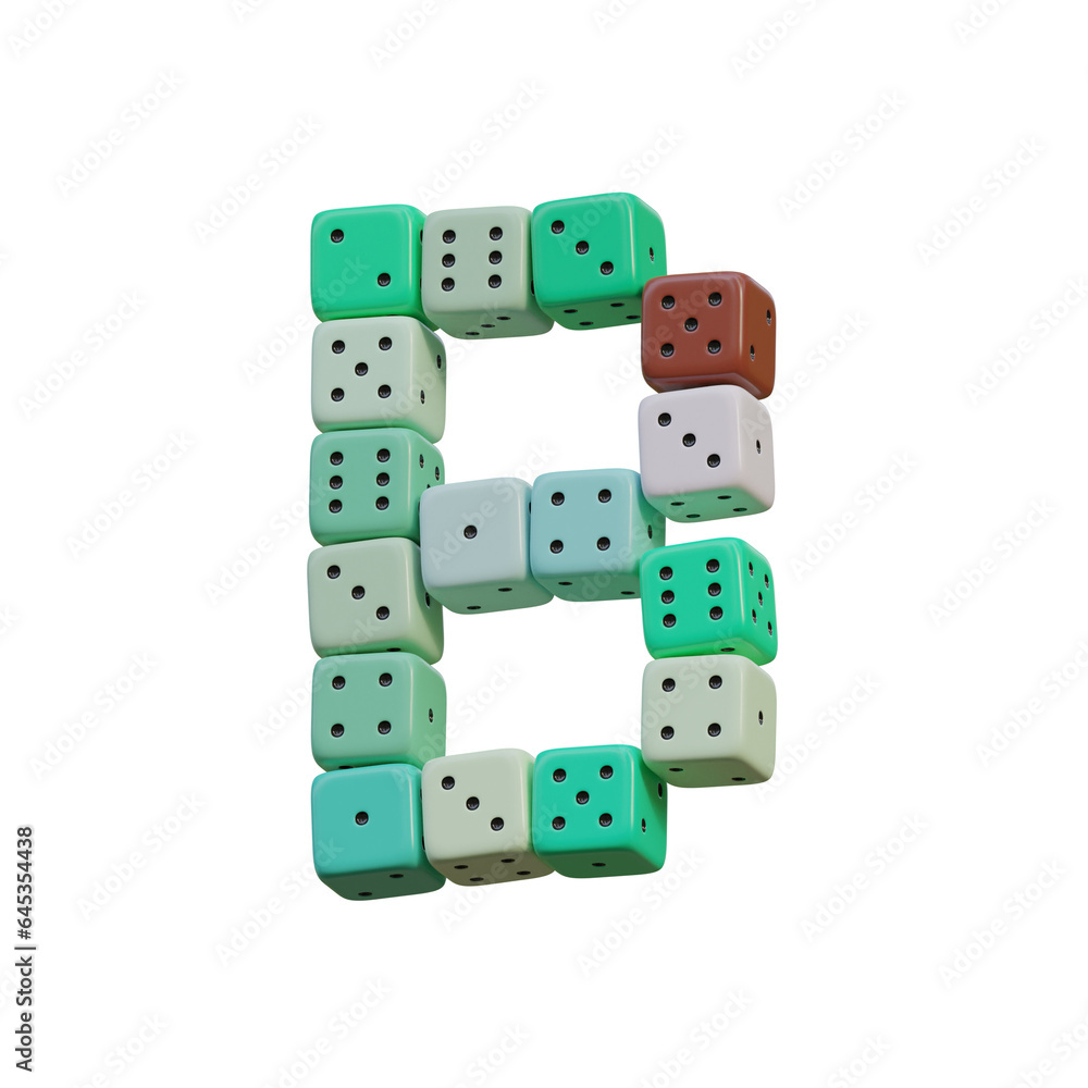 Casino Dice Game 3D Alphabet or Lettering Casino Dice Game 3D Alphabet or Lettering