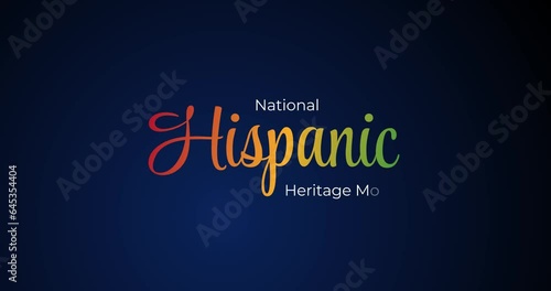 Hispanic National Heritage Month in September and October. Hispanic and Latino culture. Latin American animation 4k
