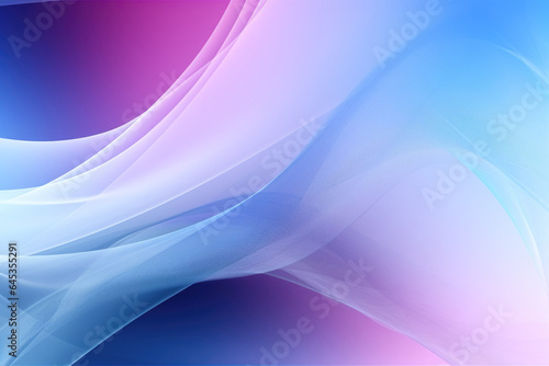 Background with smooth lines in blue, white and purple gradient colors. Glowing wavy lines