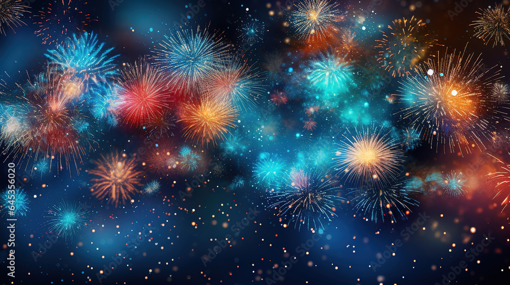 Fireworks new year 2023 background. Generative Ai Fireworks new year 2023 background. Generative Ai