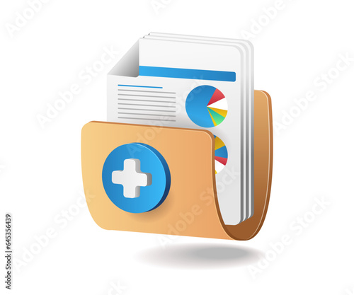 Add data stored in the folder flat illustration