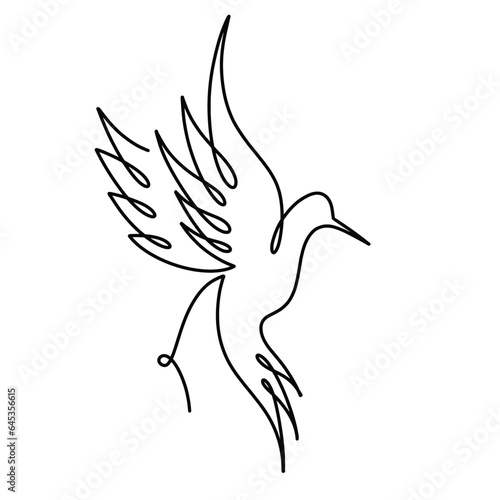 Vector continuous one line Hummingbird illustration