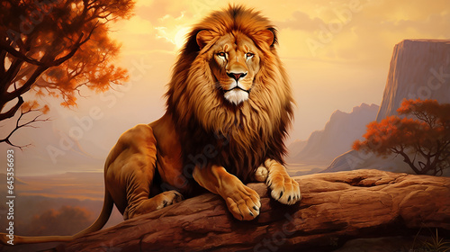 Print op canvas leão predador