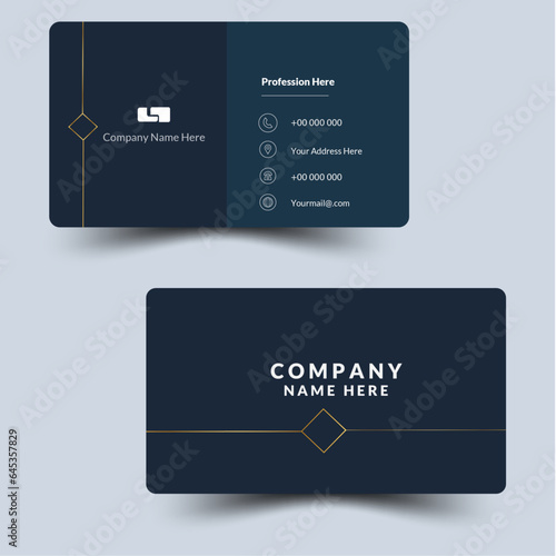 Double sided and modern pattern background simple business card design. Creative and clean professional business card template	