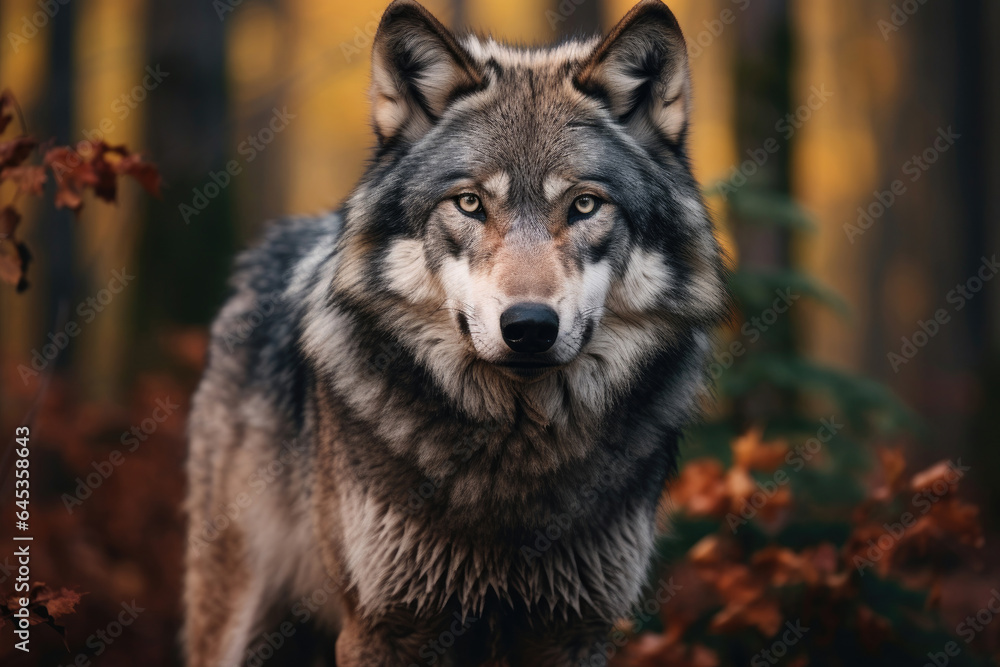 Gray wolf in the wild