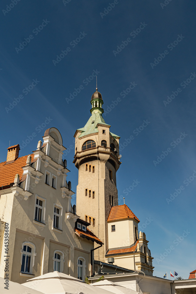 Sopot ,Poland-september,04,2022.Historic lighthouse in Sopot on a summer,sunny day.