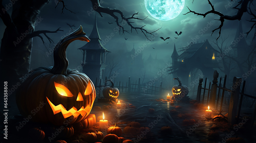 Fototapeta premium Halloween, noite de lua de terror