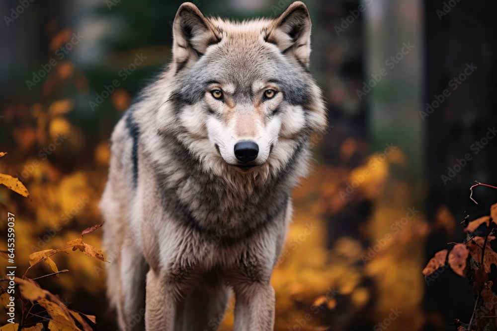 Gray wolf in the wild