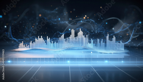 A futuristic cityscape with a skyline of skyscrapers  representing the intersection of technology and finance Navigate the global financial future  banner