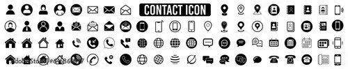 Contact us icon vector. Communication icon set