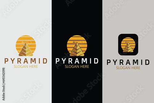 Pyramid logo design. Vector illustrations.