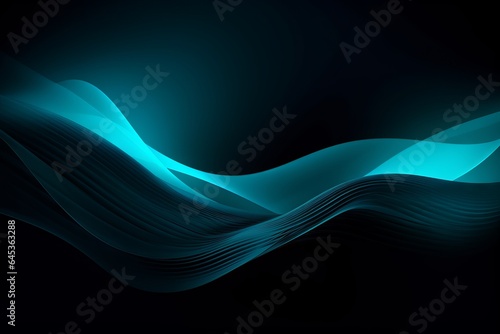 A dark blue abstract background with wavy lines