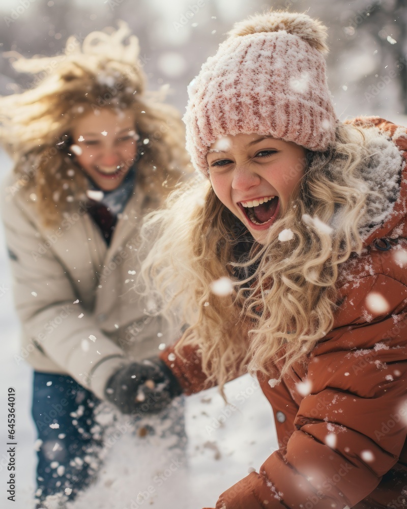 Frosty Fun, Kids, Snowball Duel, Dynamic Angle, Childlike Joy Style, Falling Snow Frosty Fun, Kids, Snowball Duel, Dynamic Angle, Childlike Joy Style, Falling Snow