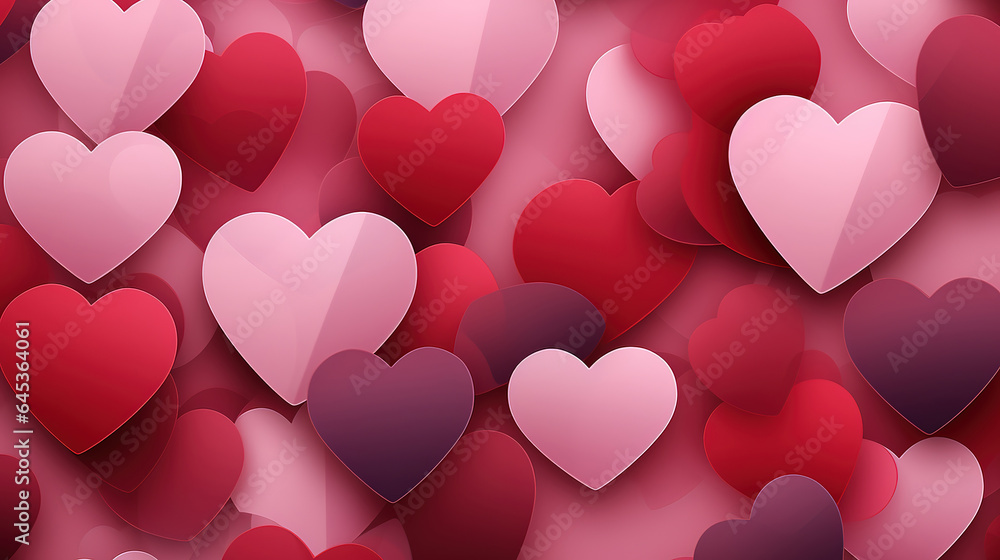 Perfect heart background for weddings and Valentine's day, Bright color. Generative Ai