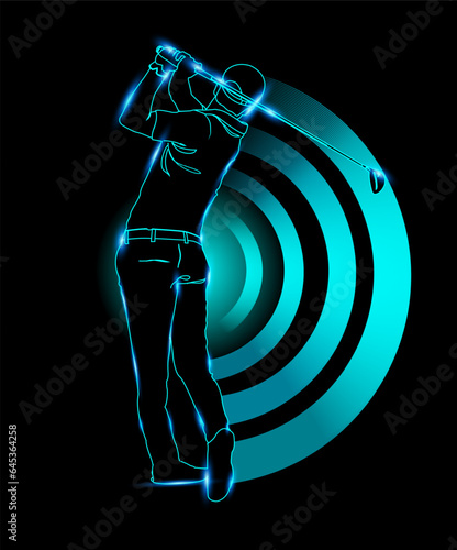 neon golfer