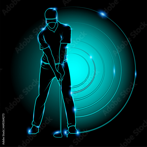 neon light golfer