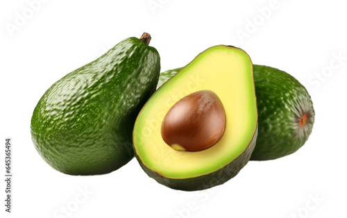Luscious Green Avocado A Refreshing Delight Isolated on a Transparent Background PNG. Generative AI