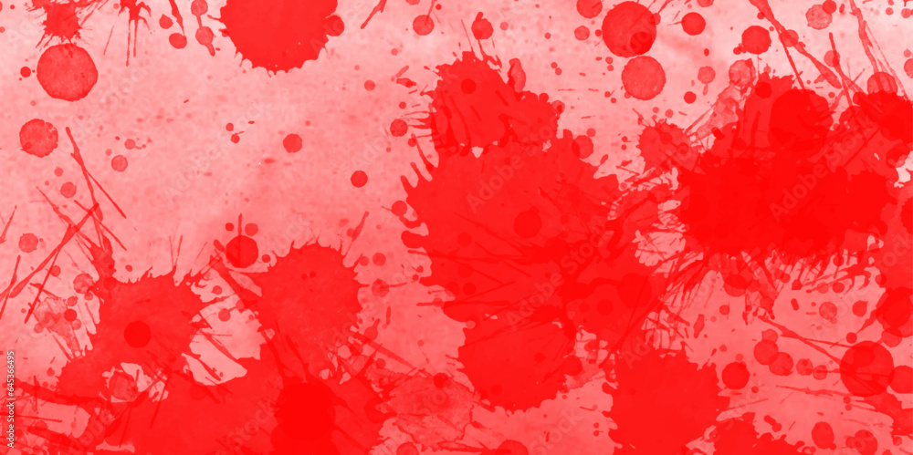 Abstract watercolor paint background. Abstract red grunge background texture. Red grunge background with blood splash on wall. Red texture wallpaper. grunge texture paintbrush wall painting background