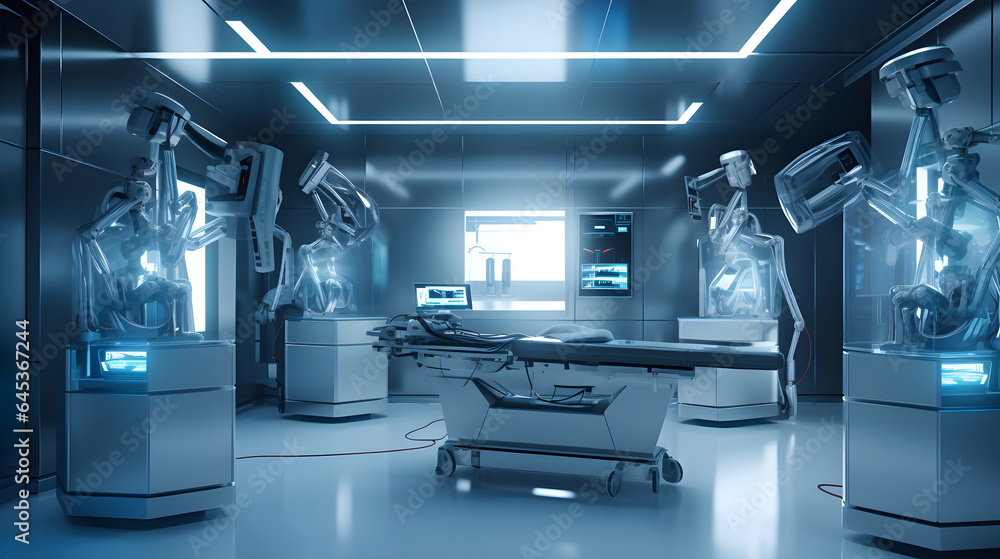 Futuristic operational room, futuristic hospital - Generative AI Futuristic operational room, futuristic hospital - Generative AI