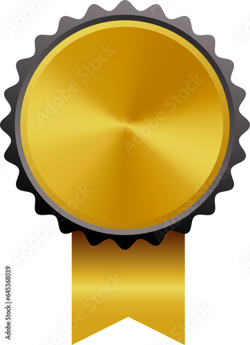 Blank medal with ribbon, gold.