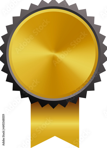 Blank medal with ribbon, gold.