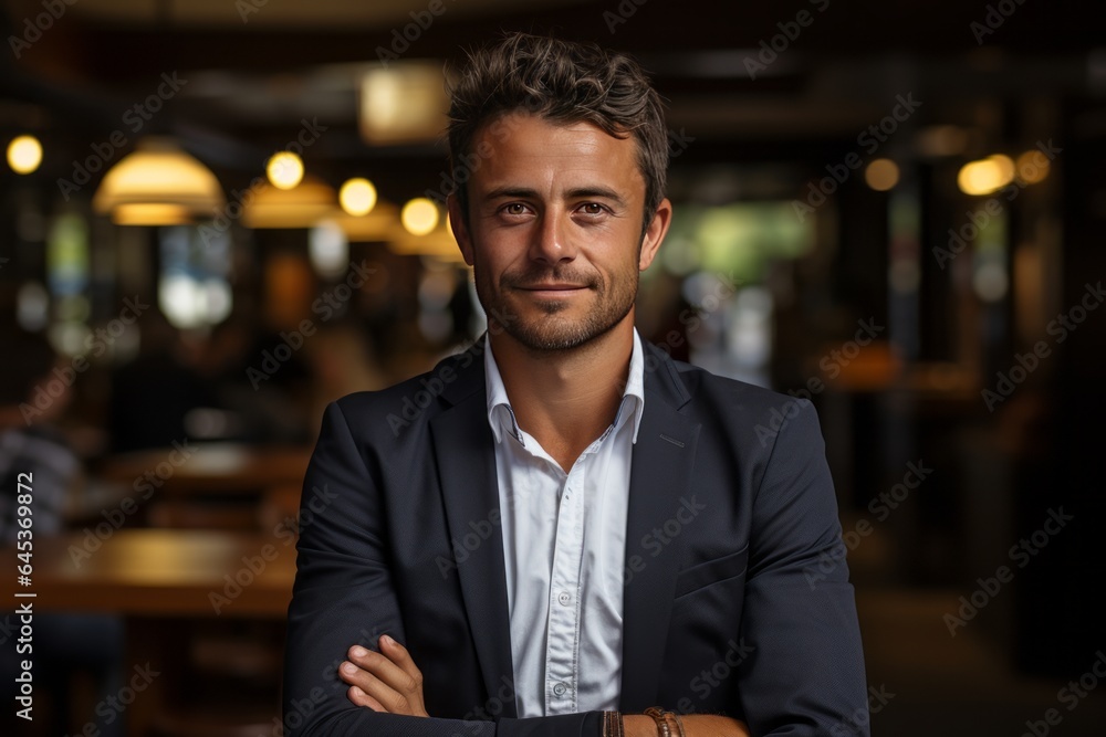 Fototapeta premium Confident Entrepreneur With A Winning Mindset, Generative AI 
